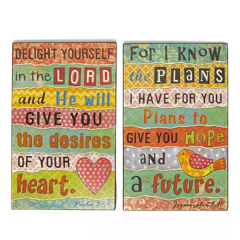 Inspirational Wall Art Religious Scriptures 2 Pc